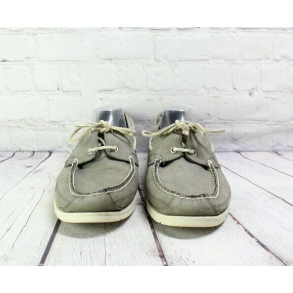 Timberland Earthkeepers Kiawah Bay Gray Leather Moccasin Boat Shoes Size 14 - Picture 4 of 9